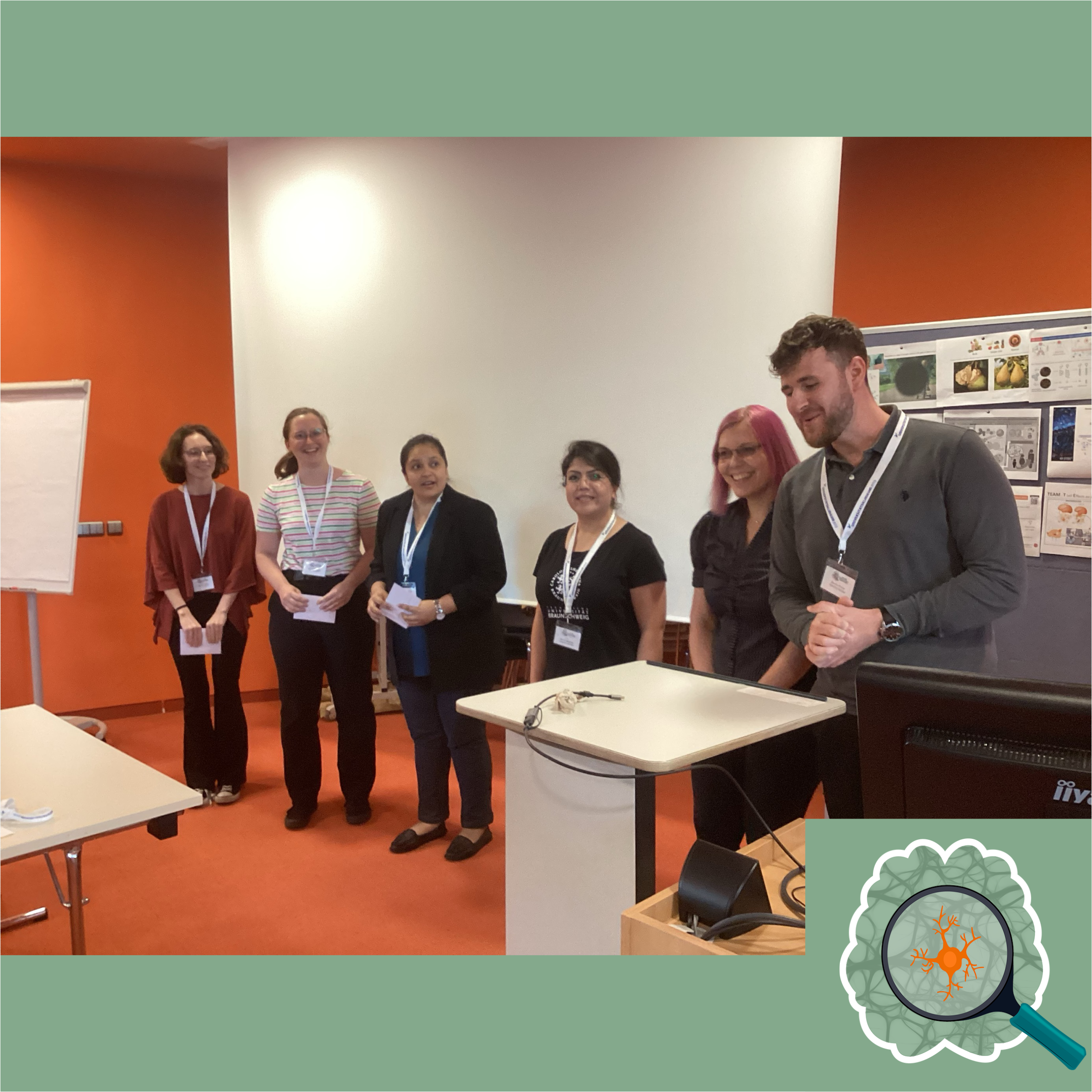 Left to right: Natalie Ludwig (3rd), Marie Denise Roggan (2nd), Rashween Singh (1st), Dr. Shirin Hosseini, Dr. Rowena Simon and Danilo Prtvar (Organizing Committee)